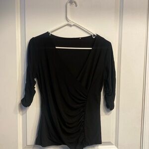 Black wrap blouse for women size medium
